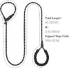 Qpets Dog Training Leash - Durable, Light Reflecting, Soft Padded Handle, Adjustable, Anti-Strain, Braided Rope for Small to Large Dogs (Black, 185cm)