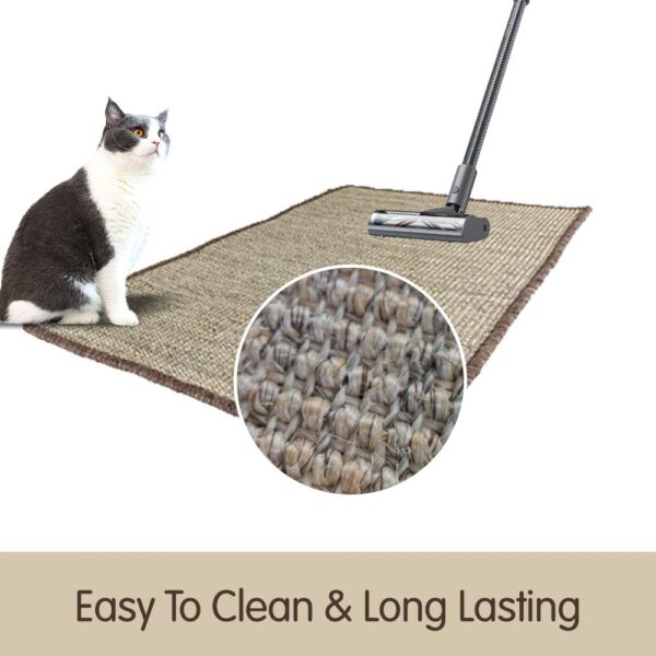 Mats Avenue Cat Litter Box and Tray Mat Natural Sisal Hand Made Beige Color with Wool Yarn End Finishing (45x75 CM)