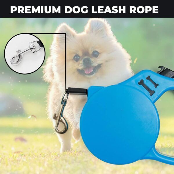 Heart Home Retractable Dog Leash|One Button Break with Safety Lock|Automatic & Non-Slip Handle|Soft Padded Handle for Comfortable Grip|Pet Training & Walking Accessory|Blue