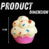 What's Poppin Muffin Cup Squeaky Dog Toy | Colorful Cupcake Design with Sprinkles | Soft Rubber Chew Toy for Small & Medium Dogs | Interactive Fetch, Chewing & Boredom Relief with Built-in Squeaker