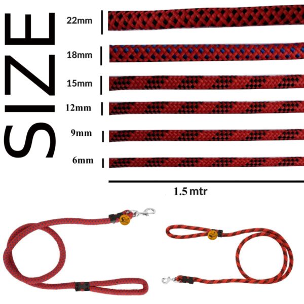 Sage Square Strong Dog Rope Leash | Durable Heavy Duty Comfortable Nylon Leash | Walking Leads with Strong Hook | for Large Dogs | Pack of 1 (Color May Vary) (15 MM)