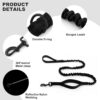 61yenPdR9VL._SL1000_.jpg Hank Army Tactical Dog Leash | 3M Reflective | Heavy Duty Rope | Military Grade Metal Hook | Stretchable | Soft Double Handle | Suitable for Training, Walking, Adventure (Black 6 Feet)