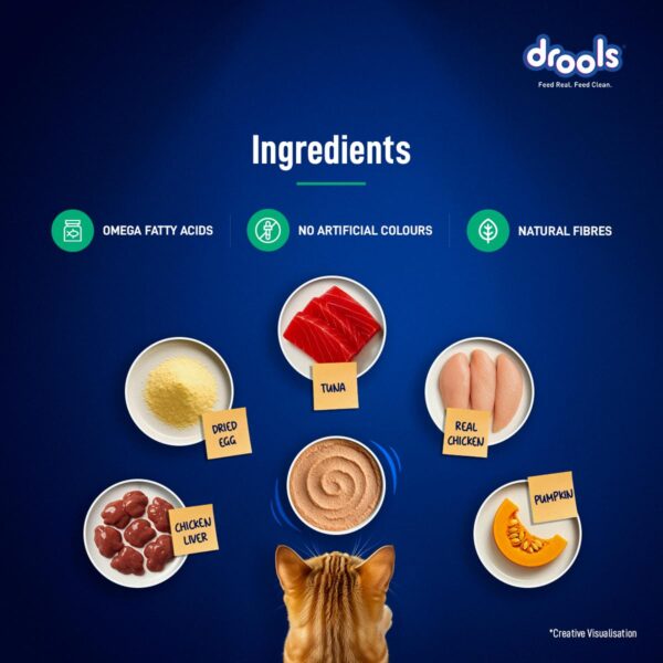 Drools Adult Cat Wet Mousse 80gm | Tuna | Rich in Protein, Promotes Hydration & Easy to Digest | Grain Free, No Artificial Flavours | Packed with Essential Vitamins & Antioxidants
