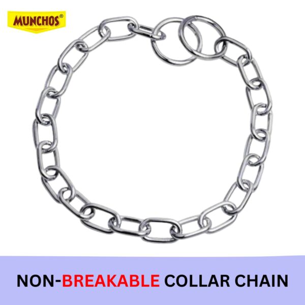 MUNCHOS Dog Non-Breakable Stainless Steel Chock Collar with Brass Welding (2.5ft X-Large)
