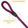 The Pets Company Heavy Duty Rope Dog Leash with Spring for Shock Absorption, 54" Length, Red