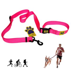 A+a Pets’ Hands Free Adjustable Dog Leash | Waist Tie-up, A+a Pets’ Hands Free Adjustable Dog Leash | Waist Tie-up, Lightweight, Adjustable, Durable Nylon for Running, Hiking, Jogging & Walking (NPink)