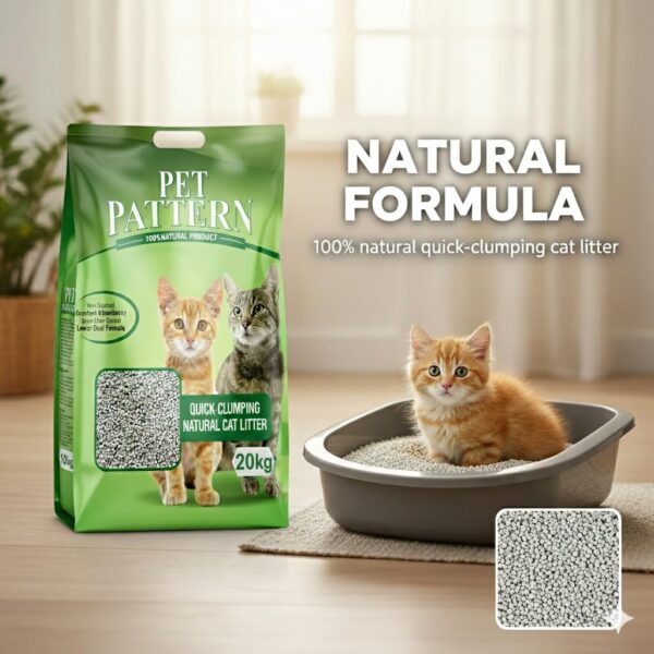 Pet Paterrn Natural Cat Best Litter, Quick-Clumping, Non-Scented, Low Dust Formula, Odour Free Home Exclusive (20kg)