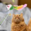 Interactive Cat Teasing Stick | Engaging Feather Wand Toy Set for Kitten & Cats, Activity Cat Teaser Mouse Chase Wand Play Stick with Bell for Fun Exercise & Playing for Indoor (Pack of 1)