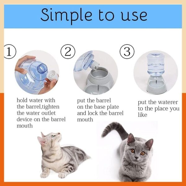 61zrHxWt41L._SL1080_.jpg GION 3.5 Litter Self-Dispensing Gravity Pet Food Feeder Bowl Water and Food Cat Feeder Bowl and Automatic Water Dispenser Bottle (1Pcs)