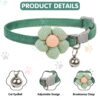 YellowCult Fancy & Comfortable Pet Collars for Cats, Puppies, Small Dogs, Fat Rabbits with Adjustable Size, Bell & Buckle Safety Lock-[Knitted Flower] - [Mint Green]