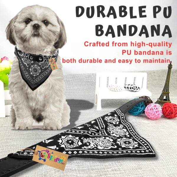 Western Era Stylish Dog Collar Scarf – Adjustable, Comfortable Pet Accessory for Puppy, Kitten, Trendy Bandana, Soft Fabric, Perfect, Special Occasions, Washable, Small Breed (Black)