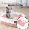 PetJoy Cat Litter Box Tray with Scooper | Semi-Closed Design, Durable Plastic, Easy to Clean | Ideal Litter Sand Tray for All Adult Cats & Kittens