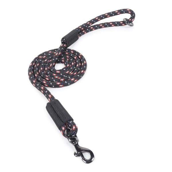 Zigly Lifestyle Reflective Rope Dog Leash – XS (9mm) - Black | Durable Training Rope Leash for Puppies & Toy Breeds | Lightweight, Comfortable Grip Strong Leash for Daily Walks