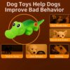 What's Poppin Crocodile Squeaky Dog Toy for Chewing, Fetch & Interactive Play | Textured Pet Toy for Dogs & Puppies | Built-in Squeaker, Gum Massage & Dental Care | Fun Alligator Chew Toy for Pets