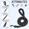 71-mJ0nqrGL._SL1500_.jpg Neville Premium and Strong 5 feet Long Dog Collar Leash for Large Dogs with Padded Handle and Highly Reflective Straps Dogs Perfect for Harness and Neck Collar Belts (15 to 80 kgs) Black