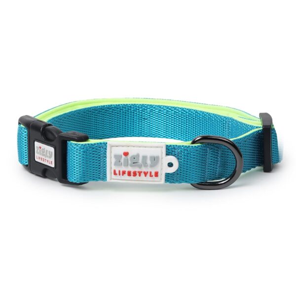 Zigly Lifestyle Adjustable Dog Collar-XS (15mm), Neon Green-Classic Padded Dog Neck Collar for Small Dogs & Puppies | Comfortable & Durable Dog Collar Belt