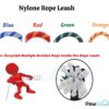 Nylon Dog Rope Leash, Medium - 72 inch (6ft), Red -12mm