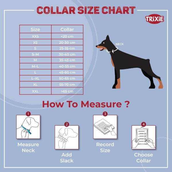 TRIXIE Nylon Premium Dog Collar Belt, Stylish Design, Adjustable Webbing Tape, Strain Relief, With Leash Connector, Neck Collar For Dogs, 35-55 Cm (M-L, Red)