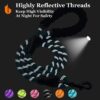Petology Dog Leash 4FT Long, 1cm Thick Reflective Heavy Duty Rope with Anti-Slip Padded Handle for Small Dogs