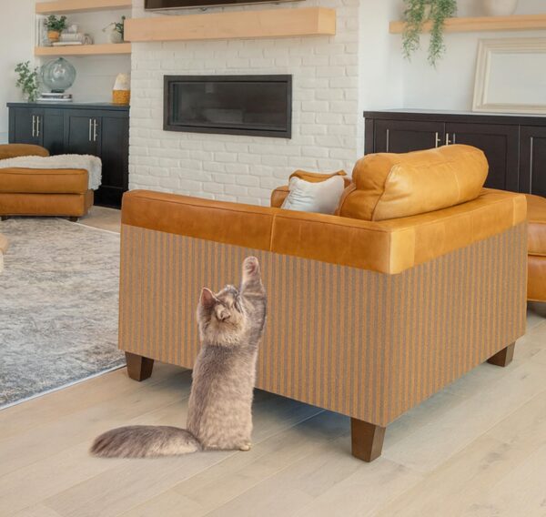 PANCA Cat Scratch Pad Mat for Wall, Sofa & Furniture Protection | 30x100cm Adhesive Cuttable Cat Scratcher Mat | Durable Sisal Texture Pad for Cats & Kittens – Prevents Scratching on Couch & Floor