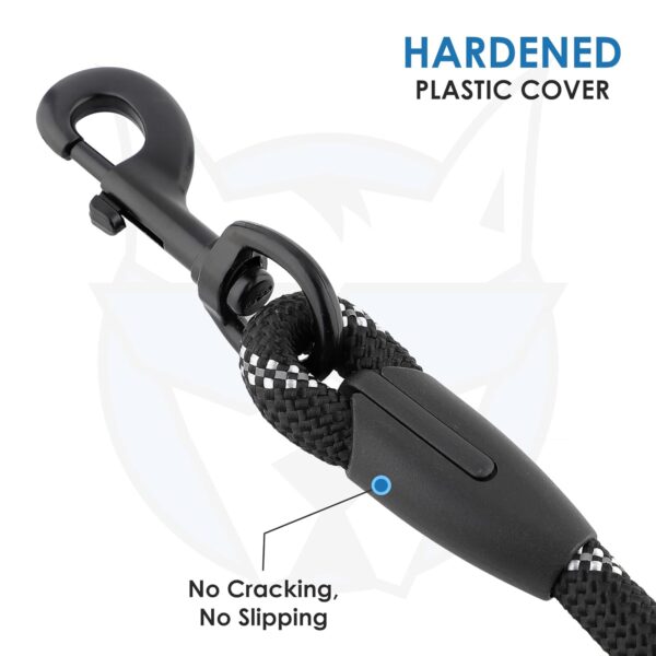 710fB-ucGhL._SL1500_.jpg HANK Dog Leash | 3M Reflective Leash for Dogs | Heavy Duty Dog Rope for Small to Large Dogs | Comfortable Padded Handle 5 Feet (Black + New Version, Large - Suitable Upto (18-80KG))