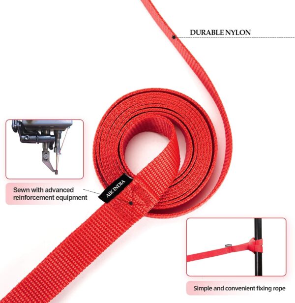 Dog Collar Belt and Leash Set for Large Dogs, Dog Stylish Nylon Leash Belts with Bell - Labrador, Golden Retriever, Pitbull, German Shepherd, Husky, Doberman (Large, Red)