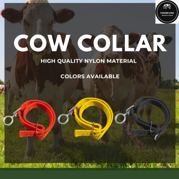 Farmer King Cow/Buffalo/Bull/Horse Solid Nylon Neck Belt, Rock Strong Collar, 1 Meter Adjustable Bel