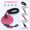 Petology Dog Leash 4FT Long, 1cm Thick Reflective Heavy Duty Rope with Anti-Slip Padded Handle for Small Dogs