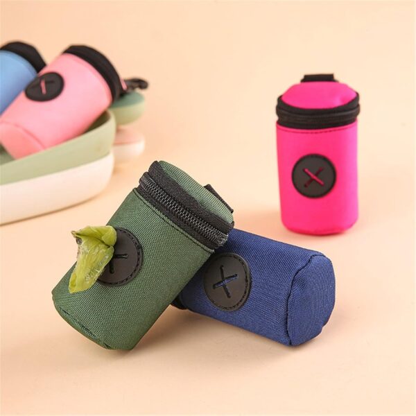 Side Opening for Easy Extraction Dog Poop Bag Dispenser Easy to Carry with Hook and Loop Closure Dog Poop Bag Holder Smooth Zipper Closure(Green)