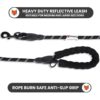 711YVWlPZPL._SL1500_.jpg WOOFLIX Reflective Dog Leash And Collar Combo Set | Dog Collar & Anti Slip Padded Handle Leash For Dogs | Dog Rope For Medium & Large Dogs | (Leash 5 Feet + Collar Xl, Black)