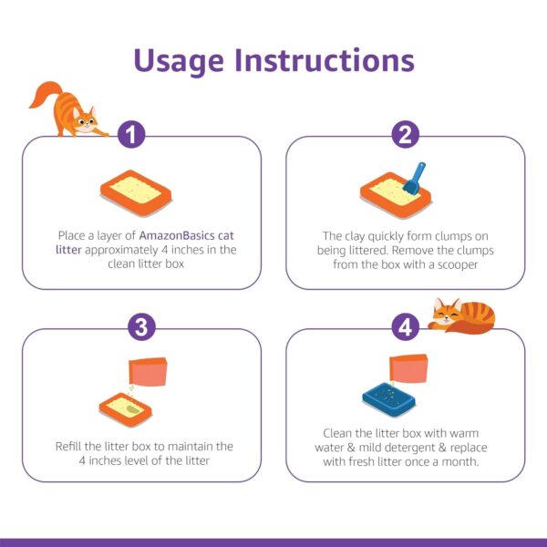 Amazon Basics Scoopable Smart White Bentonite Cat Litter | Lavender Fragrance | Scented Cat Litter | 5Kg - Pack of 1