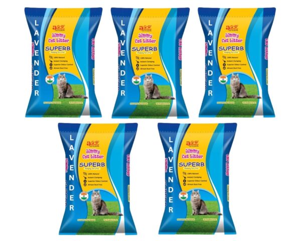 JiMMy Pet Products Superb Clumping Bentonite Cat Litter Sand for cat (Lavender, 25 Kg)