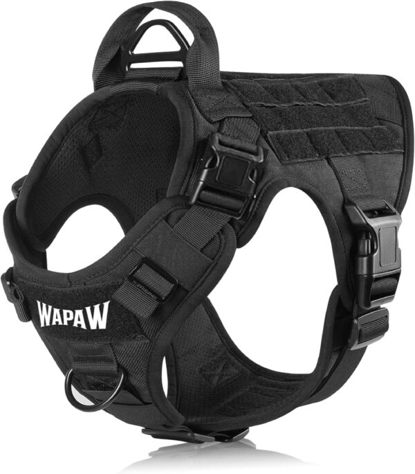 Tactical Dog Harness No-Pull Pet Harness Adjustable Outdoor Pet Dog Vest Harness Military Standard Material Dog Belt for Easy Control for Small (Small, Tactical Black)