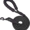 Neville Premium and Strong 5 feet Long Dog Collar Leash Neville Premium and Strong 5 feet Long Dog Collar Leash for Large Dogs with Padded Handle and Highly Reflective Straps Dogs Perfect for Harness and Neck Collar Belts (15 to 80 kgs) Black