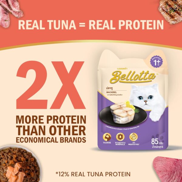 Bellotta Premium Wet Food for Cats and Kittens, Mackerel, 85 g (Pack of 16) Sold by DogsNCats