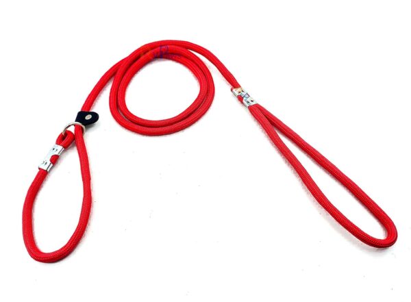 RvPaws Dog Training Leash Slip Leash, Adjustable Length, Strong & Durable Training Show Leash,Soft Nylon Rope I Leather Adjustable, Length 5 Feet X 1 CM - Pack of 1 (Multicolor)