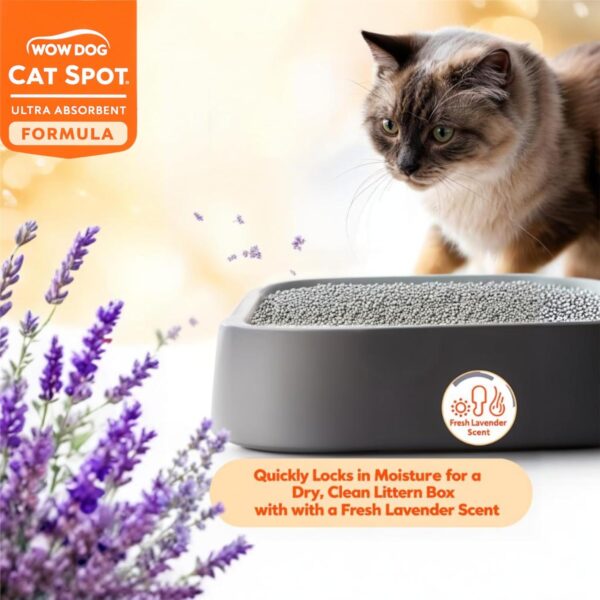 WOW DOG Catspot Cat Litter (Lavender Fragrance) 10 Kgs -Scoopable Smart Bentonite (for Multiple Cats)
