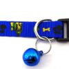 RvPaws 15 MM Paw/Bone Printed Soft Nylon Collar Belt and Leash Set for Small Breed Dog and Puppies - Blue