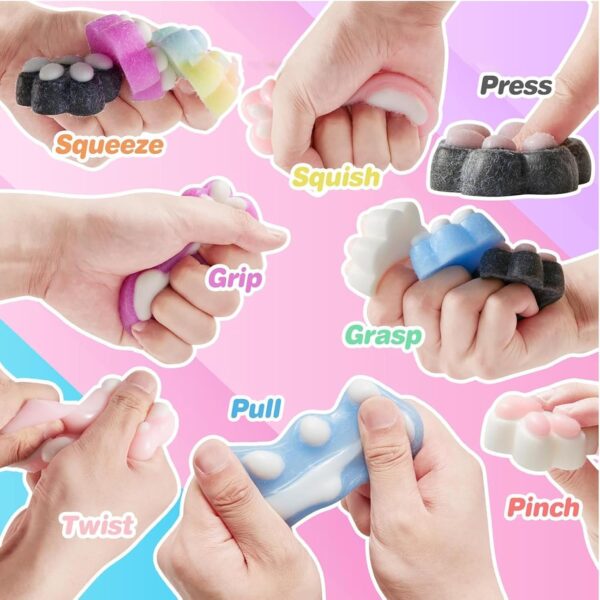 2PCS Squishy Toy, Taba Squishy, Fufu Squishy Taba Squishy Cat Paw Taba Squishy Making kit Fufu Squishy cat paw Stress Relief for Boys Girls Birthday Party Supplies