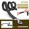 FYA Tactical Heavy Duty Bungee Dog Leash for Medium Large Breed Dogs - No Pull Shock Absorption With Car Seatbelt, 6 Feet Training Leash