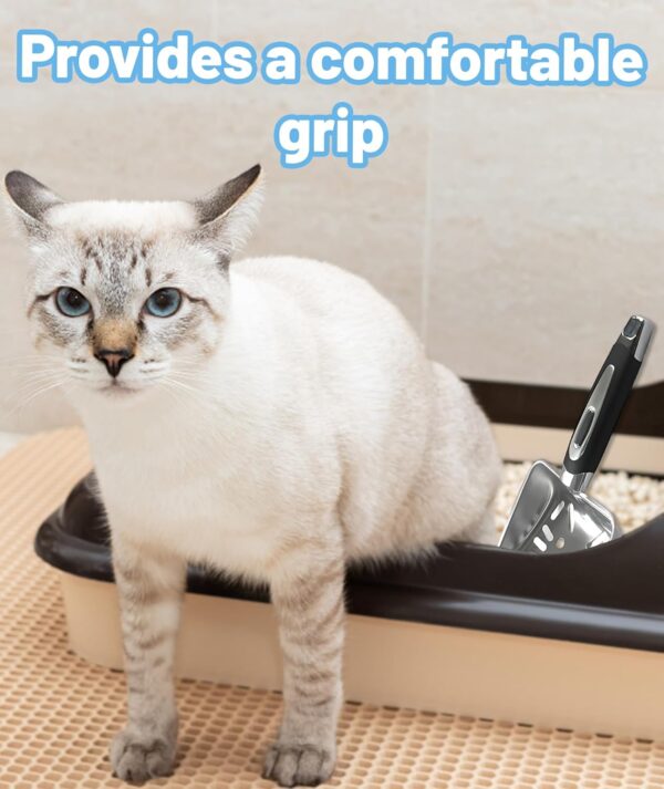 Cat Litter Scooper, Scooper for Cats, Cat Litter Scoop, Durable Stainless Steel Kitty Litter Shovel with Ergonomic Handle for Efficient Cleaning