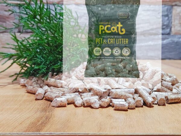 JOSHMATIC'S PCAT Premium Pinewood Cat Litter | 100% Natural, Flushable & Biodegradable | Superior Odor Control | Dust-Free | Eco-Friendly & Compostable Wood Pellets Cats & Small Pet (14.1KG/24L)
