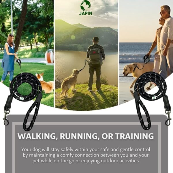 JAPIN Nylon Rope Dog Cord Leash Training Leash for Small to Large Dogs with Heavy Duty Hook (12 MM)