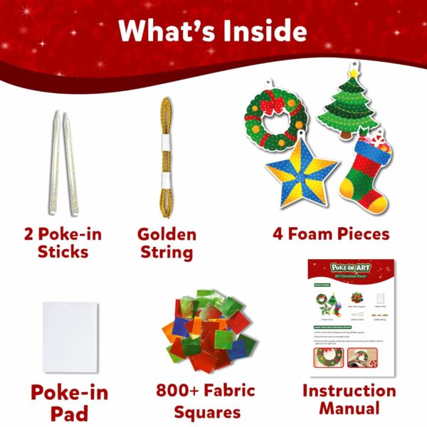 Skillmatics Poke-in Art - Christmas Decor, Mess-Free Art for Kids, DIY Craft Kits, Creative Activity, Fine Motor Skills, Gifts for Ages 4, 5, 6, 7, 8, 9, 10, 11, 12