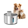 Motion Sensor Stainless Steel Pet Water Fountain for Cats & Dogs - 4L, Wireless, Battery Operated, 3 Modes Operation - Sensor, Timer & Continuous Flow, Triple Filtration System, 12M Warranty