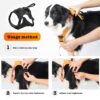 Sunkizzrs® Dog Harness with Retractable Leash, Adjustable Dog Chest Belt with Reflective Strip (Orange, Medium)