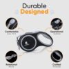 7161XKKCuOL._SL1500_.jpg Retractable Dog Leash - 16 Feet Quick-Lock Nylon Tape Dog Chain - 360° Tangle-Free, Anti-Slip Cat & Dog Rope - Small, Medium, Large (Up to 110Lbs/50Kg), Black, 5M