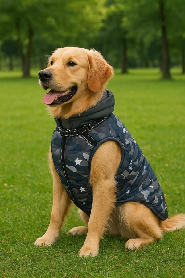 Lulala Winter Dog Jacket with Harness | Waterproof Dog Jacket with Zipper | Reflective Cold Weather Coat for Small, Medium, and Large Dogs