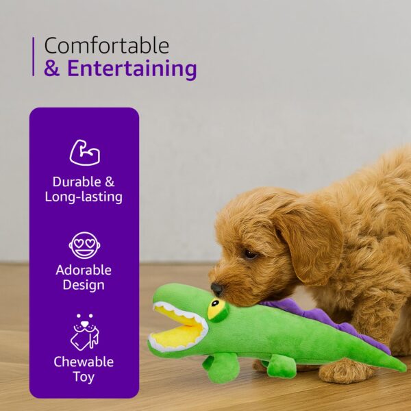 716T45SvQhL._SL1500_.jpg amazon basics Premium Pet Plush Toy Crocodile | for Dogs & Cats | Soft Durable Fabric | Soft Toy for All Pets