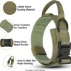 Tactical Dog Collar and Leash Set, Adjustable Military Dog Collar with Control Handle and Heavy Metal Buckle, Dog Training Collar with Bungee Leash for Large Dogs. (Army Green, XL - Collar)